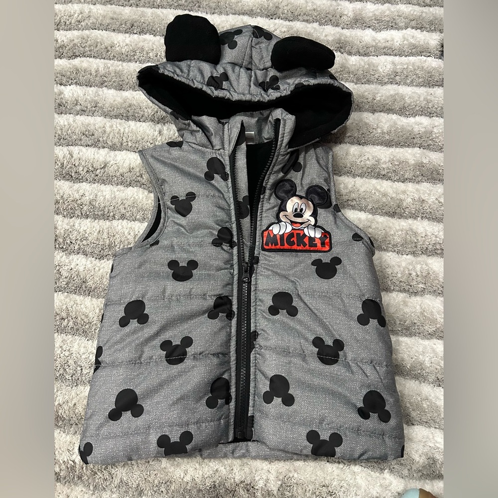 Gray Mickey Mouse Hooded Vest